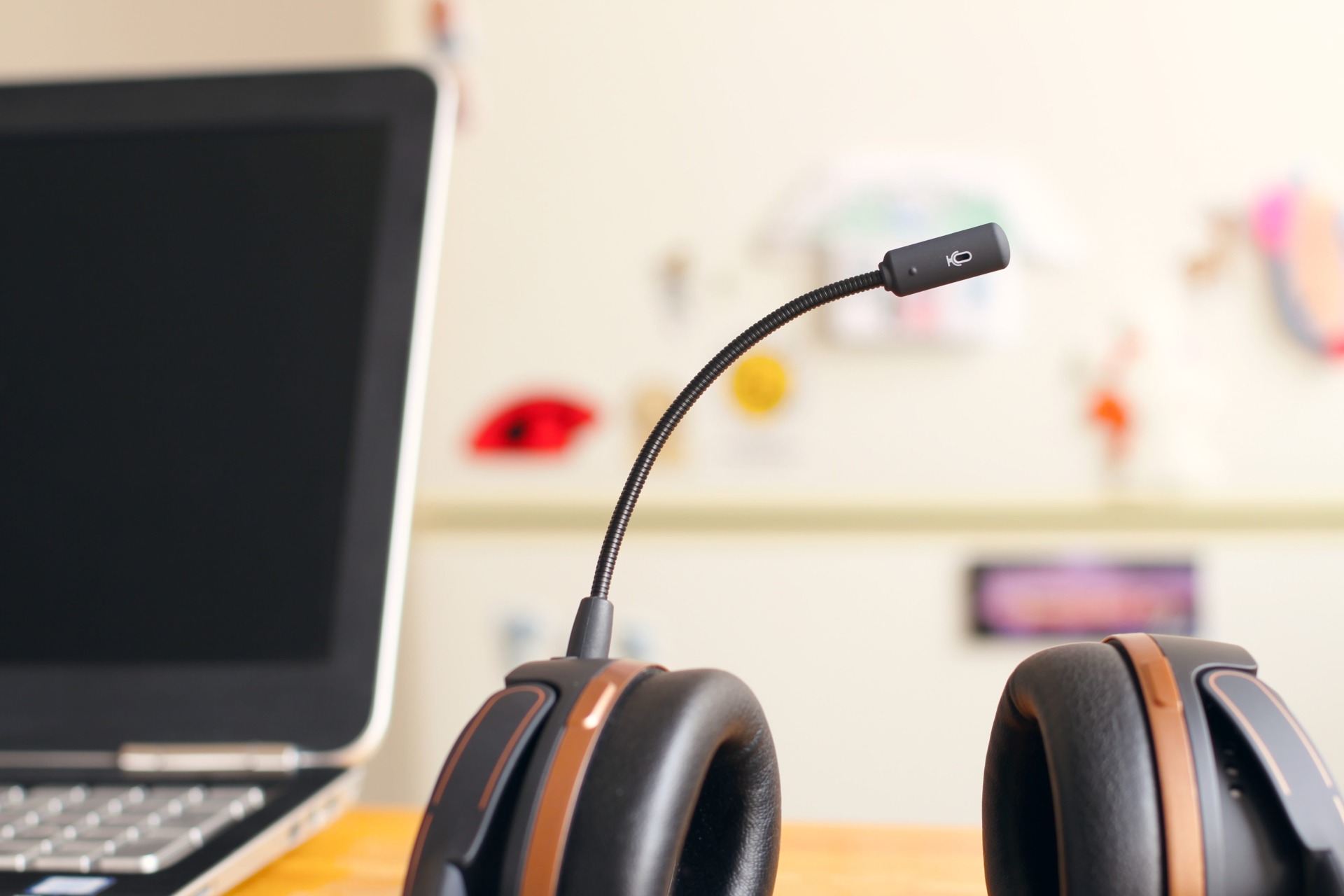 headset with mic on desk